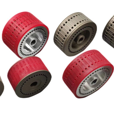 Materiale di gomma/acciaio colore rosso ruota di aspirazione resistente all'usura per parti di macchine pieghevoli e accessori per la stampa offset
